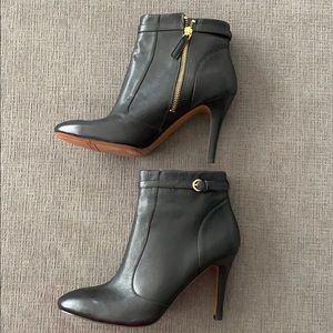 Nine West Main Stay Leather Bootie Heel Black 9